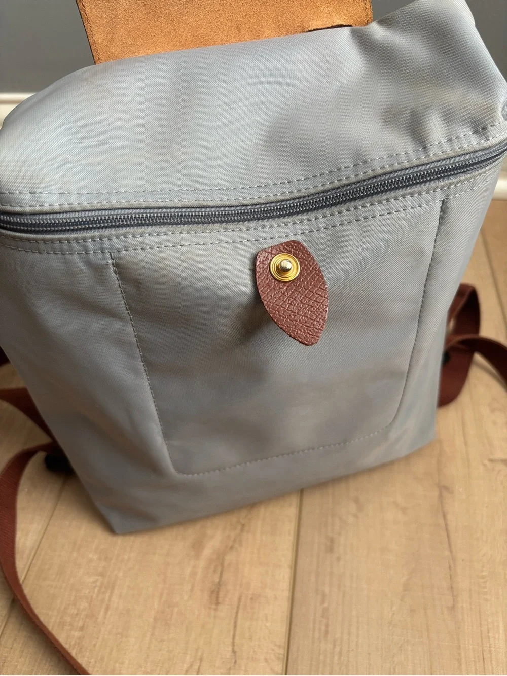 Longchamp Le Pliage Original Nylon Backpack In Grey